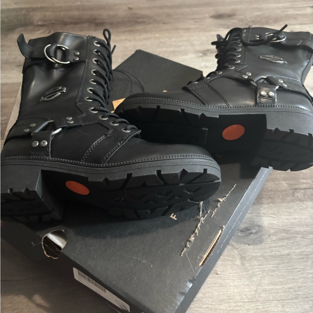 Harley-Davidson Black Heeled Boots